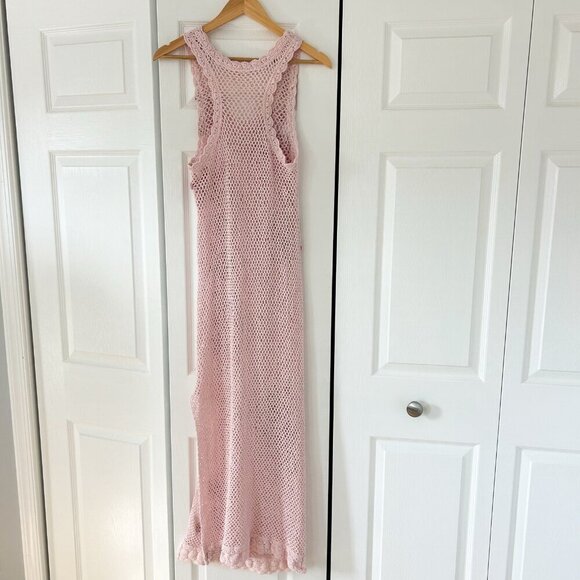 LoveShackFancy Shelburne Crochet Cotton Midi Dress Pink Floral EUC Medium - Picture 12 of 12